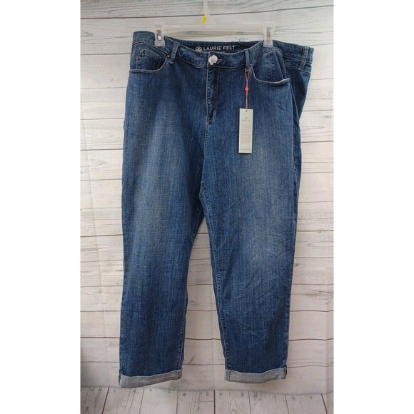 Laurie Felt Classic Denim Boyfriend Jeans Blue Plus Sz 24W NWT - Picture 1 of 9